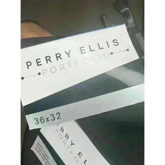 Perry Ellis Portfolio Men's Slim Fit Black Dress Pants Size 36x32 - Picture 5 of 15